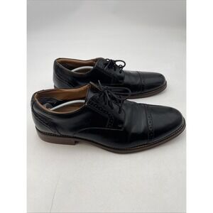 Dockers BeeCham Black Leather Oxford Dress Shoes Mens Size 12M Cap Toe Lace Up